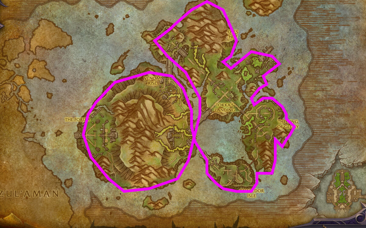 Mapa trasy Coiled Isle